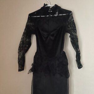 Morph Costumes Black Gothic Lace Dress